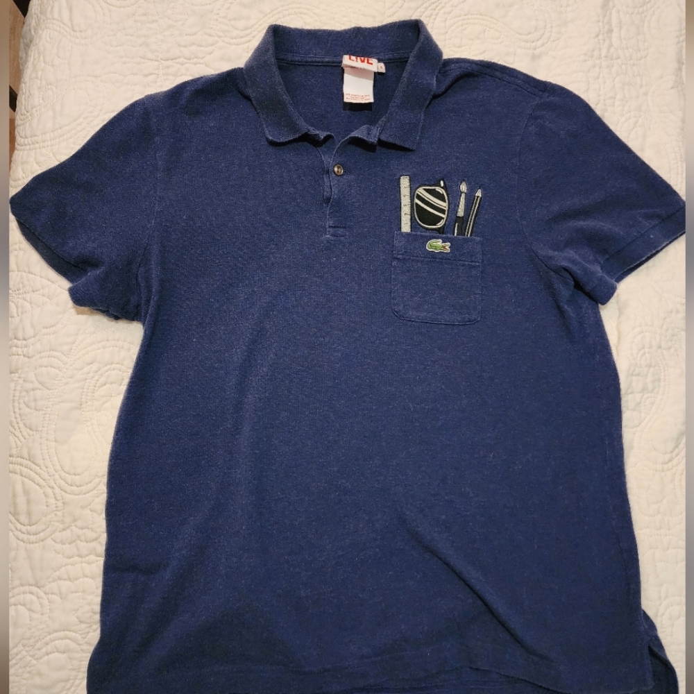 Lacoste polo, small, blue unique shirt